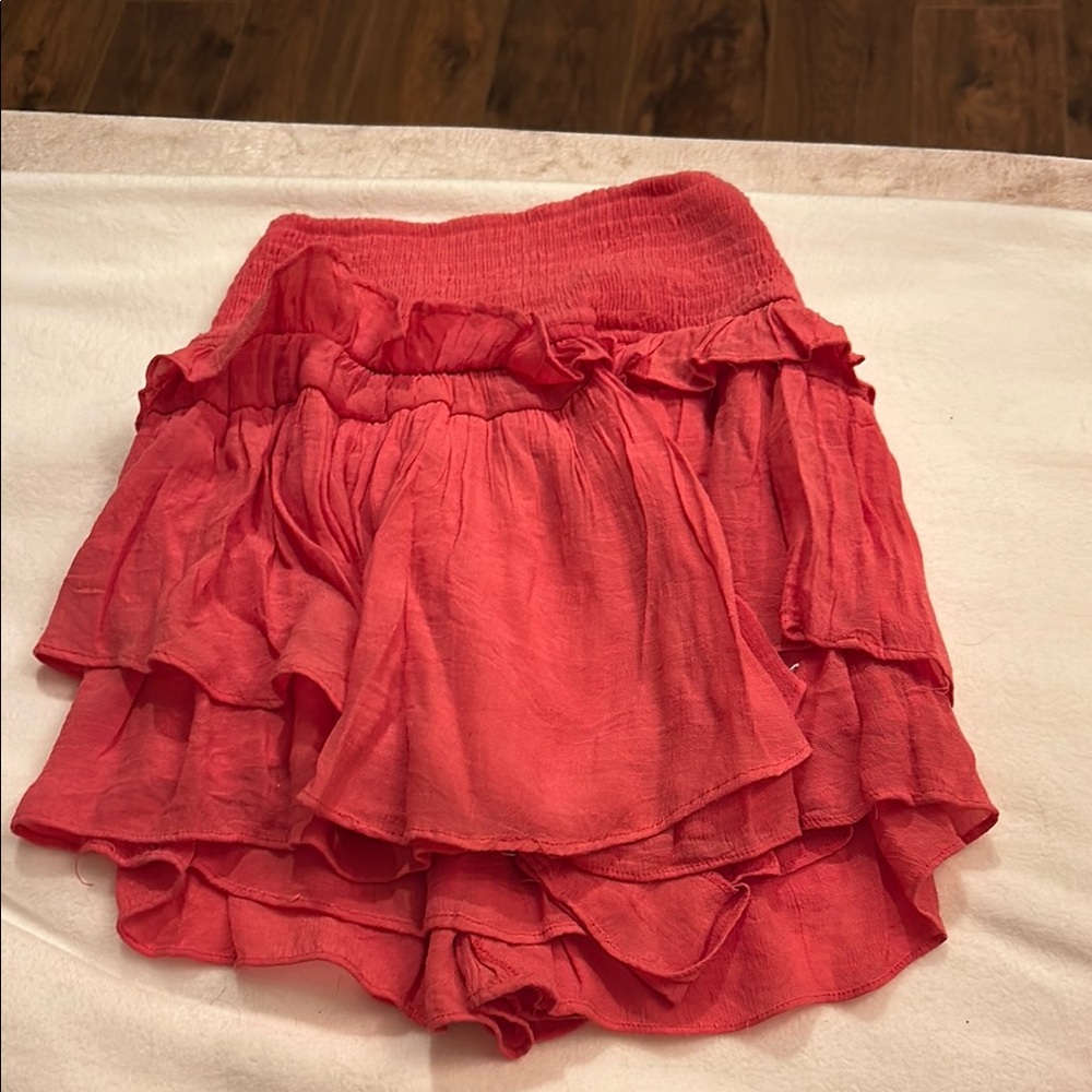 Coral Ruffle Skirt